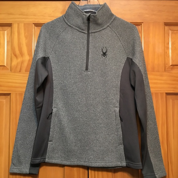 Spyder Grey 1/4 Zip Tech Jacket NWT - Picture 2 of 10